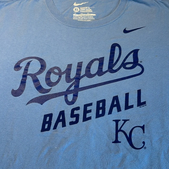Nike KC Royals Baseball Short Sleeve Blue Tshirt size XL - Picture 2 of 7